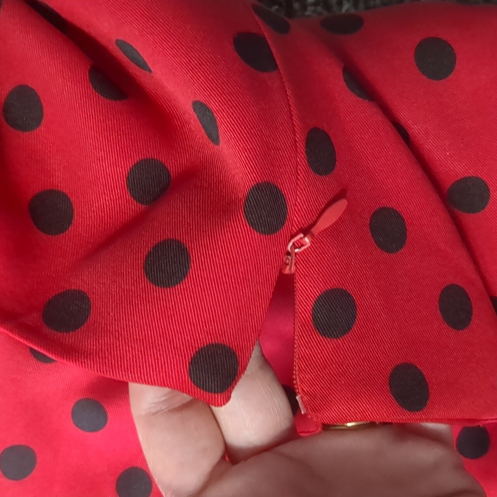 Lindy Bop Red and Black Polka Dot Midi Dress - Picture 10 of 11